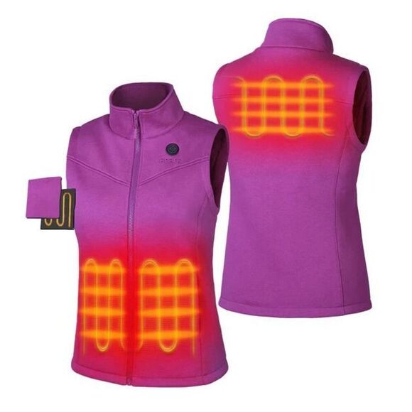 Ororo Women's Sz Small Purple 3-Zone Fleece Heated Vest w/Battery - Picture 7 of 11